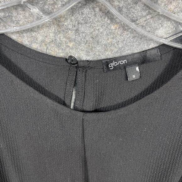 Gibson Size Small Women’s Tie Front Blouse Black Dressy 3/4 Sleeves Pullover EUC - Picture 3 of 9